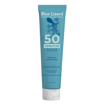 Blue Lizard Sensitive Mineral SPF 50 Sunscreen Lotion, 100% Mineral Sunscreen, UVA/UVB Protection