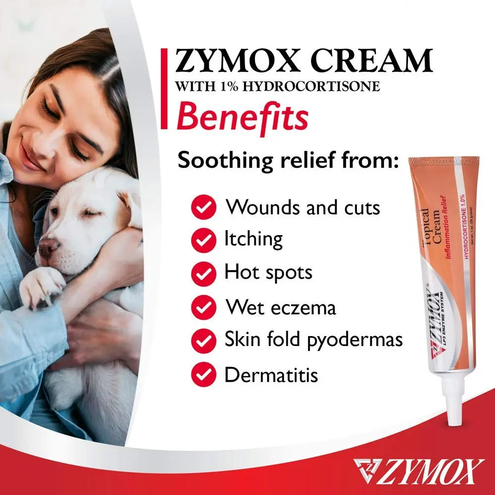 Zymox Veterinarian Strength Topical Cream with 1% Hydrocortisone for Dogs and Cats, 1oz Zymoxnz supplements