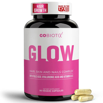 GOBIOTIX Hair Skin and Nails Vitamin Supplement - 10000mcg Biotin Pills with Hyaluronic Acid, Folate, Iron, Magnesium, and Zinc GOBIOTIXAu supplements