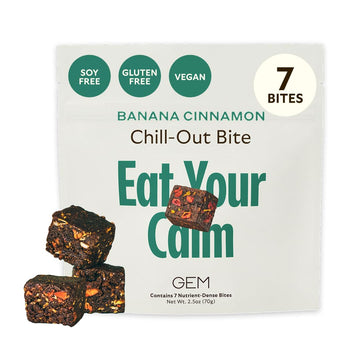 GEM Calm Bite | Supports Calm Mind & Clarity | Magnesium L-Threonate, Golden Chlorella, Lemon Balm | Holistic Non-Habit Forming | Gluten Free, Soy Free, Banana Cinnamon (7 Count) GEMAu supplements