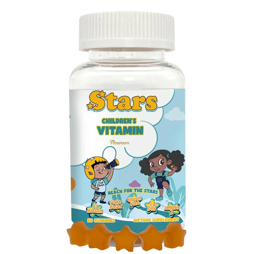 Stars Kids Multivitamin Gummies with Omega 3, Vitamins for Kids with A, B, C, D, Plant Based Multi Vitamins for Children, Manganese VitastarsAu supplements