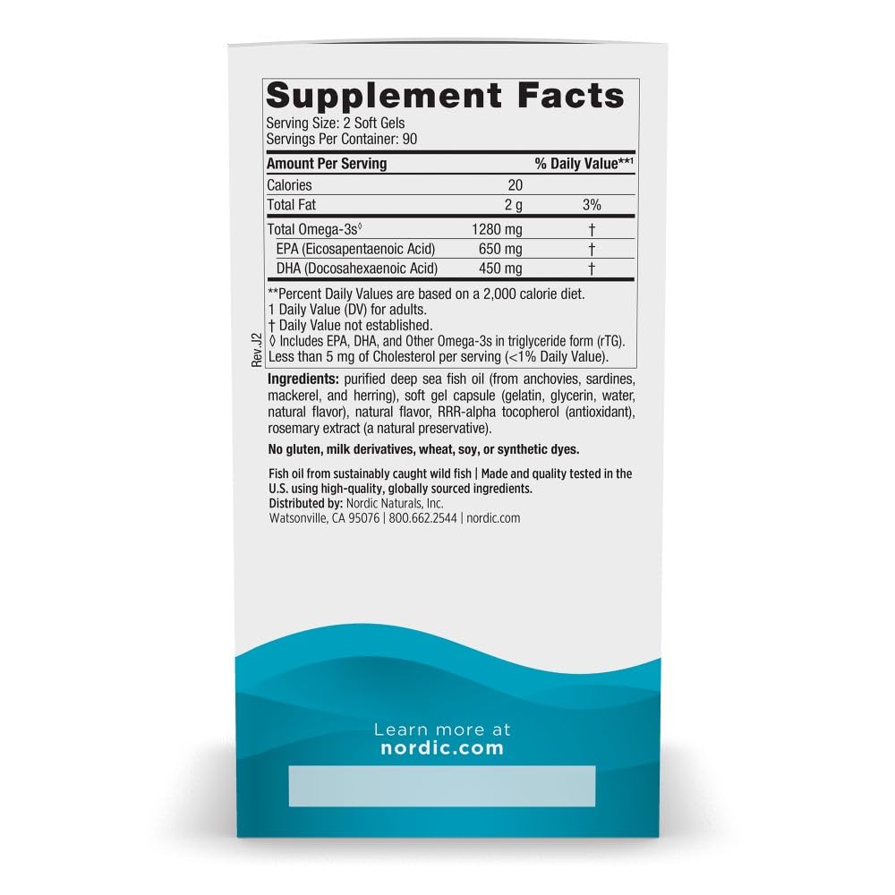 Nordic Naturals Ultimate Omega, Lemon Flavor - 180 Soft Gels - 1280 mg Omega-3 - High-Potency Fish Oil with EPA & DHA - Promotes Brain & Heart Health - Non-GMO - 90 Servings Nordic NaturalsAu supplements