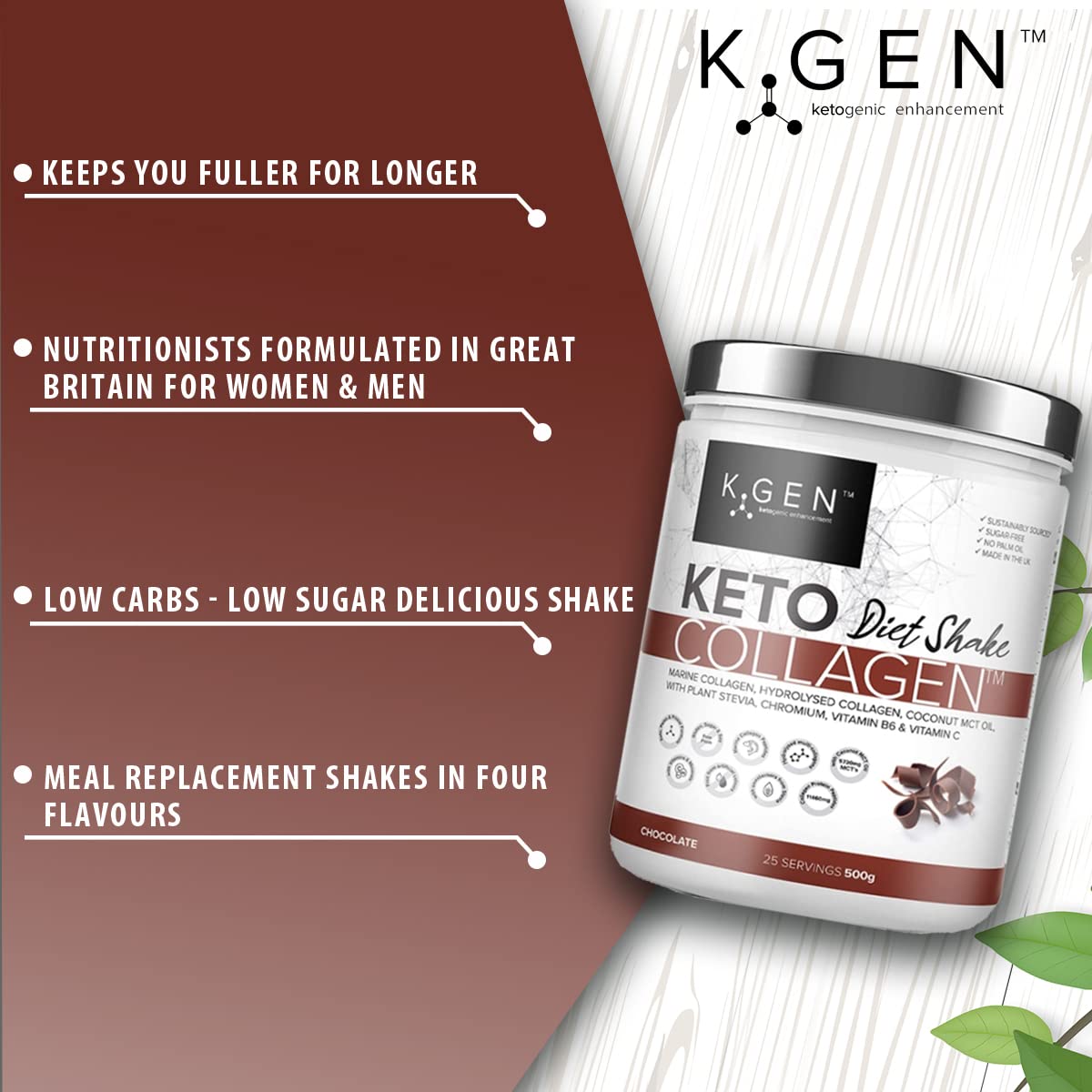 K-GEN Diet Shake Meal Replacement Keto Collagen Powder | Multi Collagen Protein with MCT Oil, Vitamin C K GEN ketogenic enhancementAu supplements