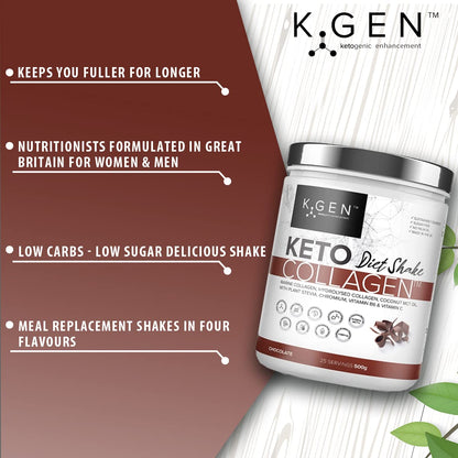 K-GEN Diet Shake Meal Replacement Keto Collagen Powder | Multi Collagen Protein with MCT Oil, Vitamin C K GEN ketogenic enhancementUS supplements