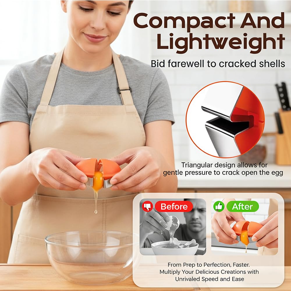 New Egg Shell Opener Egg Cracker Tool Stainless Steel, Multifunctional Egg Shell Opener for Raw Or Hard-Boiled Eggs, Kitchen Gadget for Cooking Baking (Orange Red) CLRZOLAu supplements