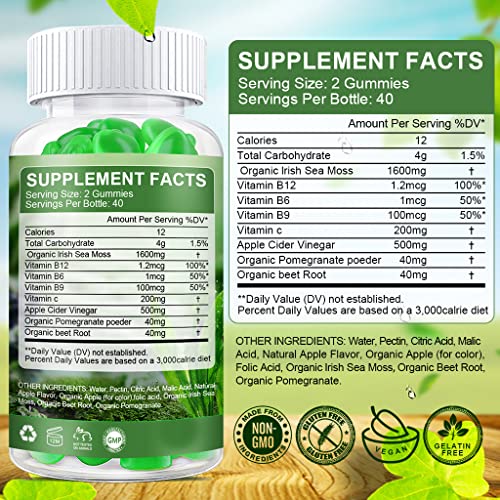 B BEWORTHS Apple Cider Vinegar & Sea Moss Gummies, Organic ACV Gummies B BEWORTHSAu supplements