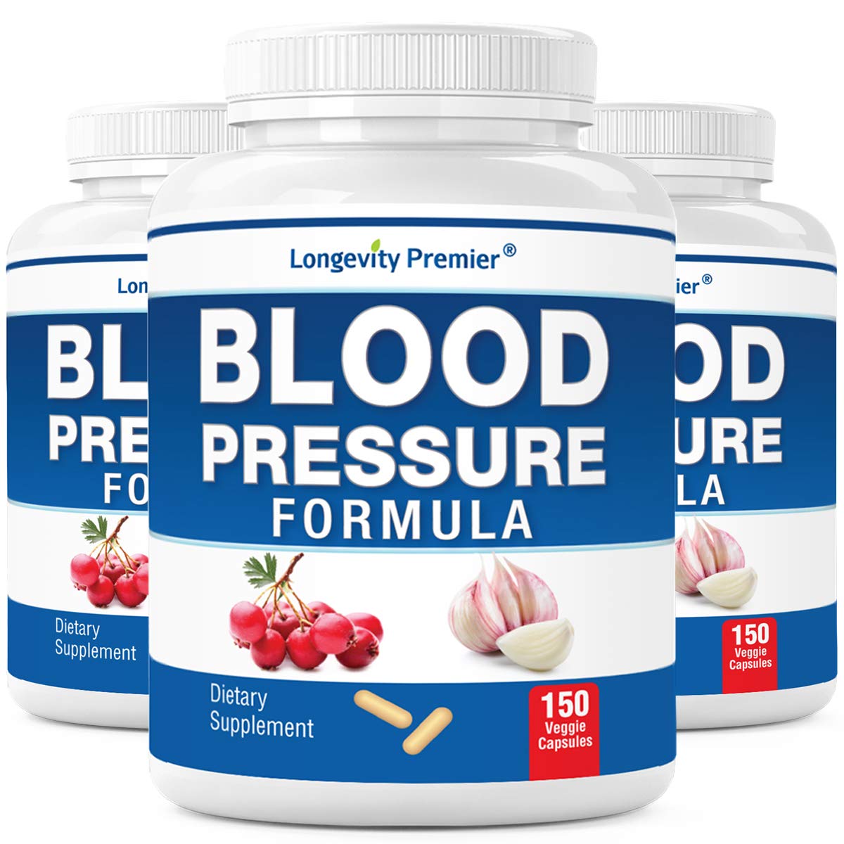 [3-Bottle X 150 Caps] Longevity Blood Pressure Formula -Scientifically formulated with Hawthorn & 12+ Quality Natural Herbs LONGEVITY PREMIER NUTRACEUTICALS INCAu supplements