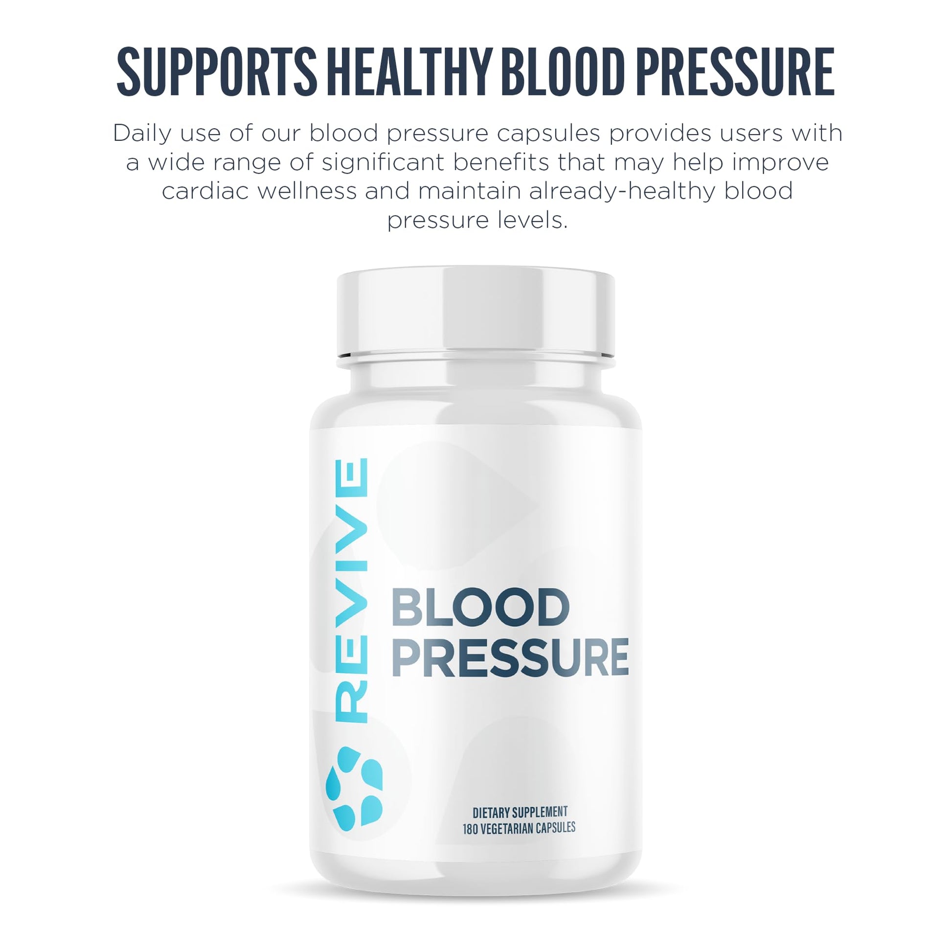 Revive MD Blood Pressure Support Supplement - Supports Heart and Circulatory Health, Energy & Daily Wellness - Magnesium, Potassium, Folic Acid & Garlic Formula (180 Vegetarian Capsules, 60 Servings) ReviveAu supplements