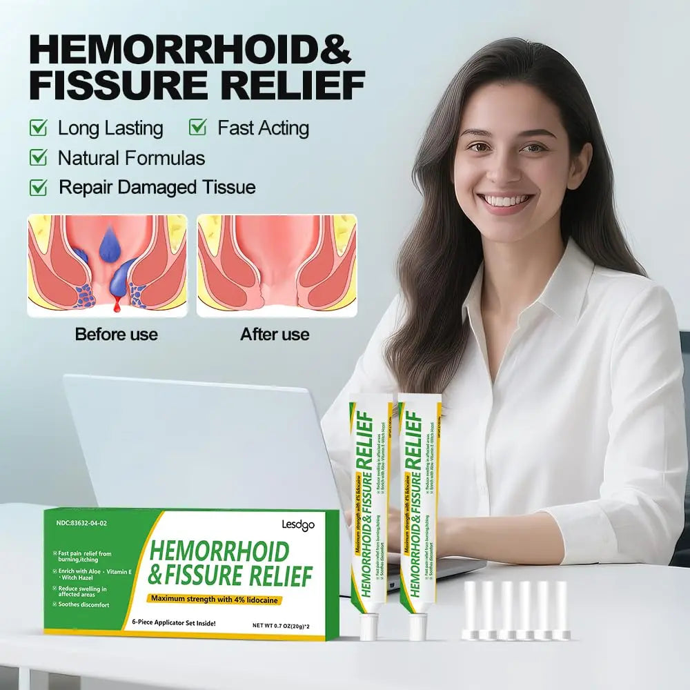 Lesdgo Hemorrhoidal Ointment(2 Pack),Hemorrhoid and Fissure Cream Witch Hazel Maximum Strength Pain Relief,for Itching and Swelling LesdgoAu supplements