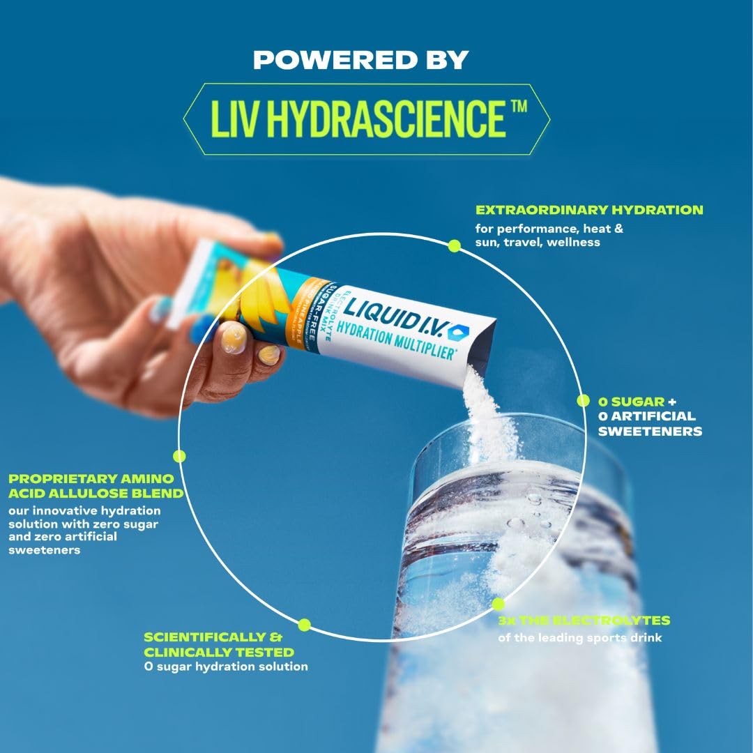 Liquid I.V.® Hydration Multiplier Sugar-Free - White Peach | Electrolyte Powder Drink Mix | 1 Pack (14 Servings) Liquid I.V.US supplements