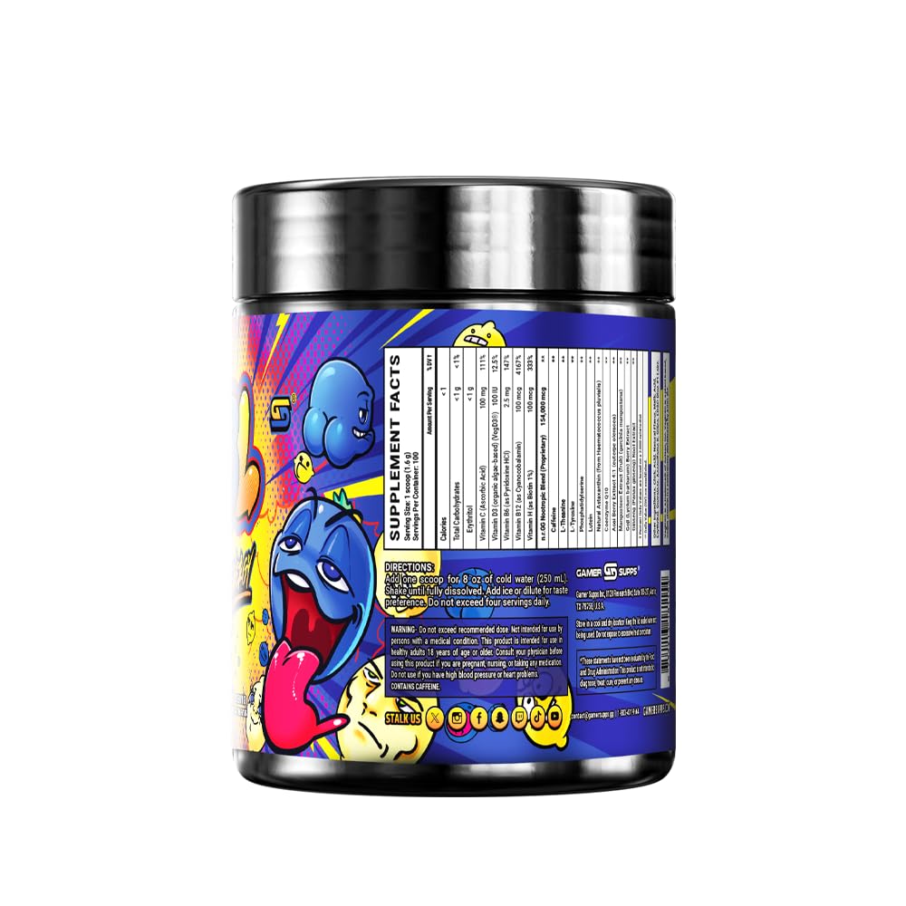 Gamer Supps GG Energy - BBL by Clooless (100 Servings) - Keto Friendly Gaming Energy and Nootropic Blend, Sugar Free + Organic Caffeine + Vitamins + Immune Support, Powder Drink Gamer SuppsAu supplements