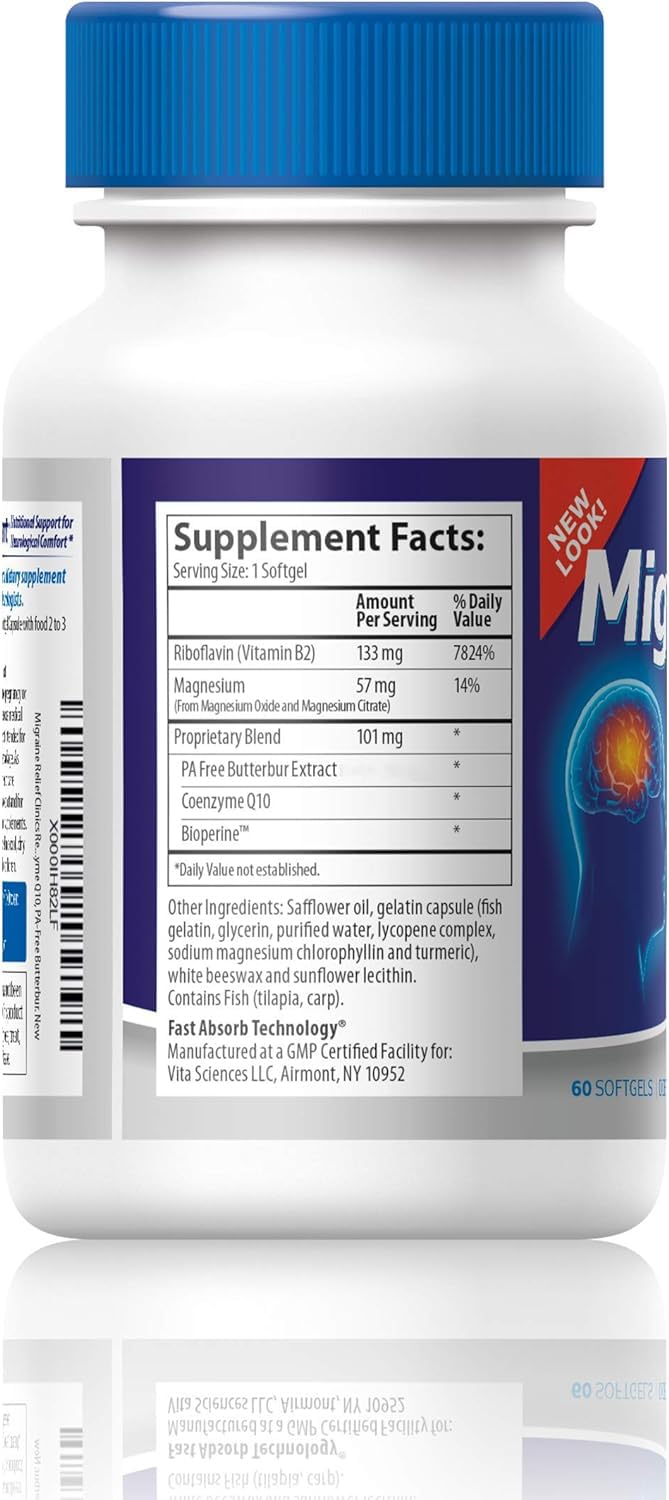 Vita Sciences Migravent – Advanced Nutritional Formula with Magnesium, CoQ10, Vitamin B2, and Butterbur for Brain and Circulatory Wellness – 60 Capsules Vita SciencesAu supplements