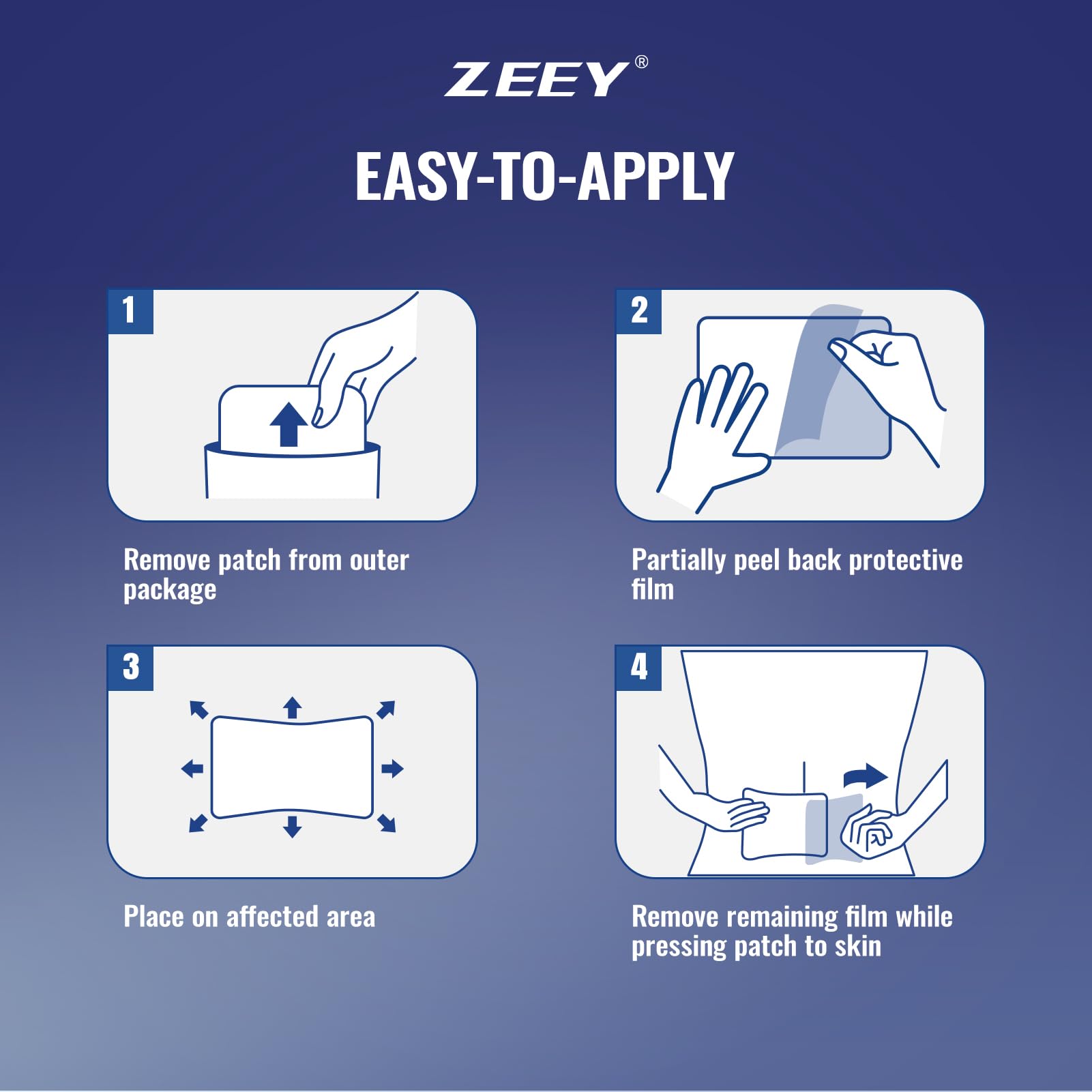 ZEEY 5% Menthol Overnight Pain Relief Patches, French Lavender Oil Pain Patch for Back, Knee, Neck, Shoulders, Joints, Muscle Soreness, Fast Acting, Topical Analgesic, Gel Patch, 3.94" x 2.76", 5Ct ZEEYAu supplements