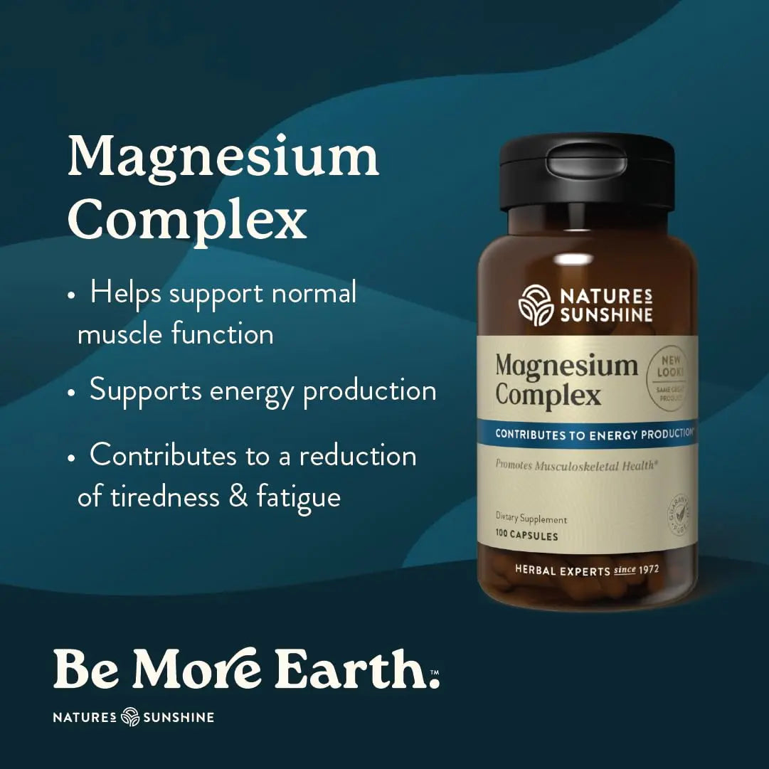 Nature’s Sunshine Magnesium Complex - High Potency Magnesium Supplement with Citrate & Malate for Relaxation, Optimal Absorption, Muscle Function, Energy Production - 50 Servings (100 Capsules) Nature's Sunshinenz supplements
