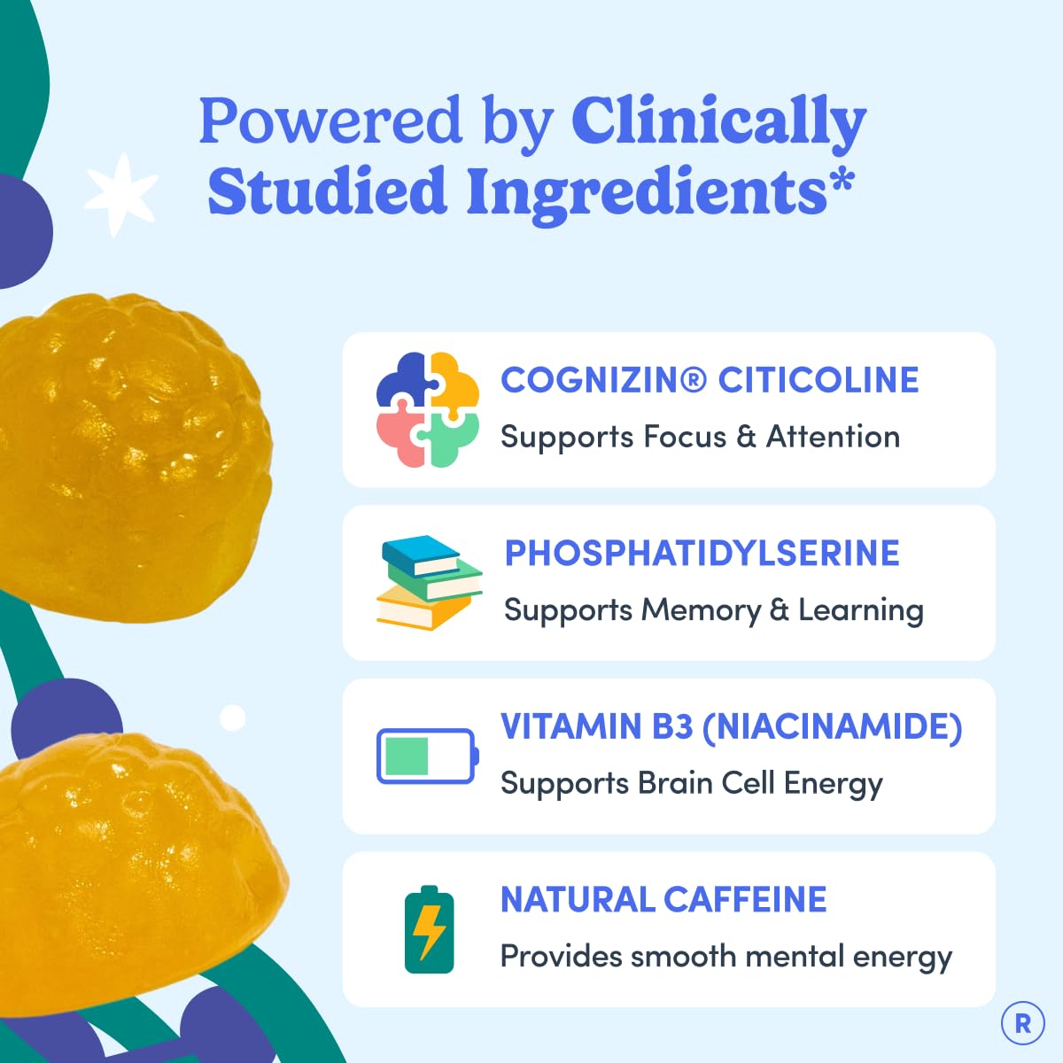 FIRST DAY Men’s Daily Nootropic Brain Supplement Gummies for Focus, Memory & Mental Energy | with Cognizin® Citicoline, Phosphatidylserine & Natural Caffeine | Vegan, Allergen-Free | 30-Day Supply FIRST DAYAu supplements