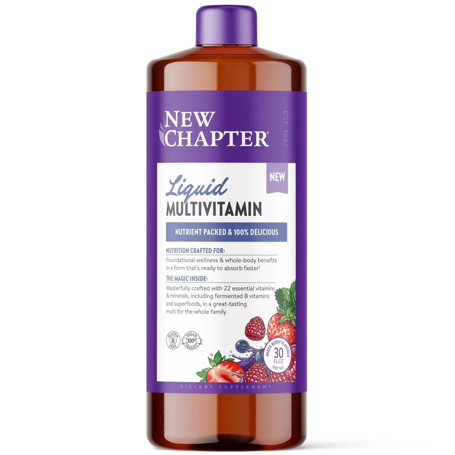 New Chapter Liquid Multivitamin + Mineral Supplement for Whole-Body Benefits, 100% Delicious Multivitamin for Adults New ChapterAu supplements