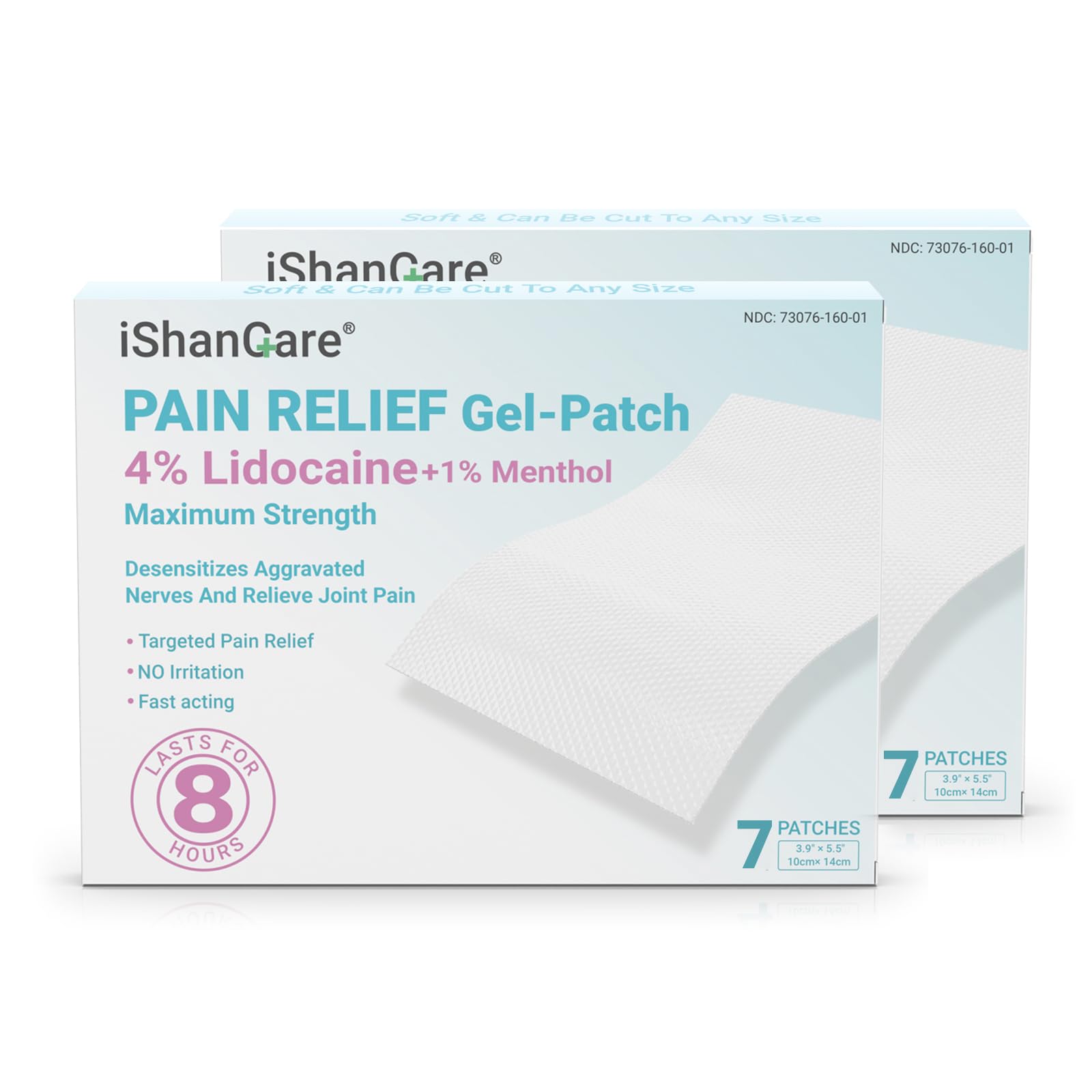 ishancare Lidocaine 4% + Menthol 1% Patches 14Count Fast Acting Maximum Strength Back Neck, Shoulders, Knees, Elbows Pain Relief - Temporary Nerve & Joint Pain Solution ishancareAu supplements