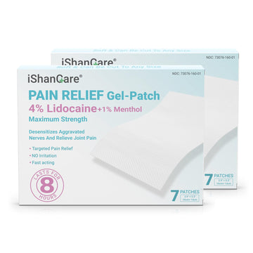 ishancare Lidocaine 4% + Menthol 1% Patches 14Count Fast Acting Maximum Strength Back Neck, Shoulders, Knees, Elbows Pain Relief - Temporary Nerve & Joint Pain Solution ishancareAu supplements