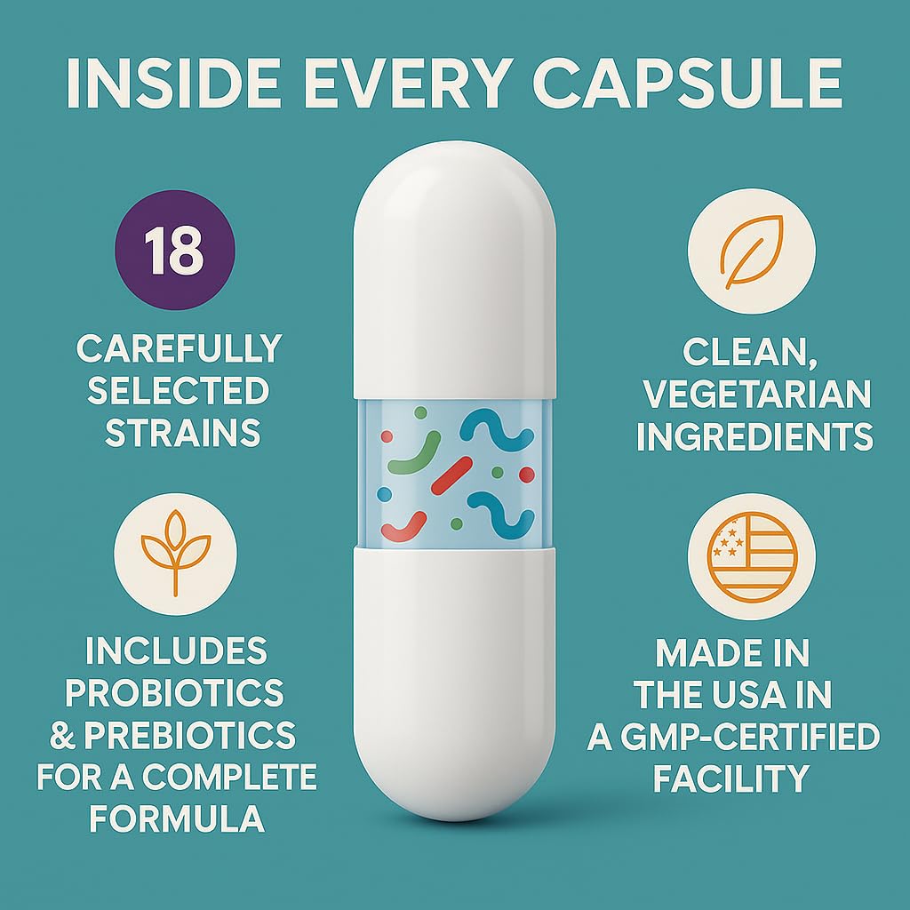 Organic Excellence Probiotics for Women – 30 Billion CFU 18 Strains Prebiotics & Sporebiotics – Gut, Vaginal, Digestive, Immune & Urinary Tract Support – 30 Capsules Organic ExcellenceAu supplements