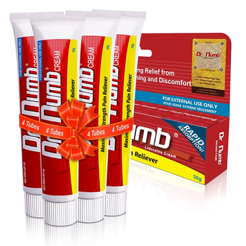 Dr. Numb 5% Lidocaine Numbing Cream, Fast-Acting Maximum Strength Topical Anesthetic Pain Relief Burn Itch Numb Cream with Vitamin E for Hemorrhoid Treatment, Local and Anorectal Uses - 30g 4 Pack Dr. NumbAu supplements