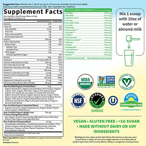 Garden of Life Raw Organic Fit Vegan Protein Powder Original, 28g Plant Based Protein Garden of LifeUS supplements