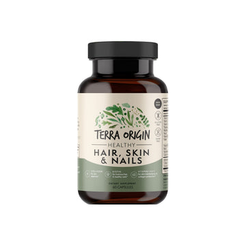 TERRA ORIGIN Healthy Hair, Skin and Nails Supplement | Collagen, Biotin, Horsetail & B-Complex | Supports Hair Strength, Skin Elasticity & Nail Growth | Vitamins for Women and Men | 60 Capsules TERRA ORIGINAu supplements