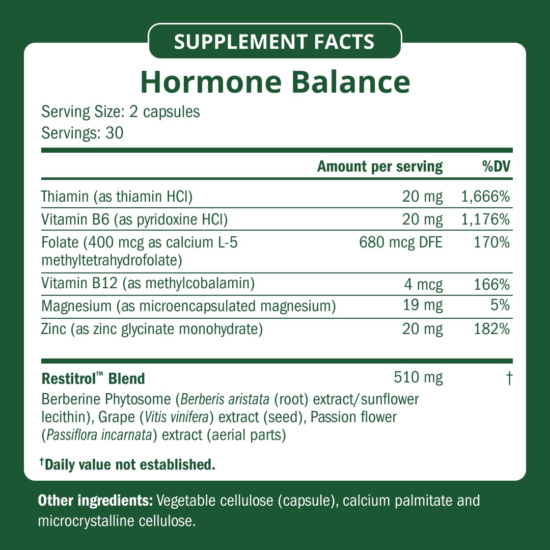 Semaine Hormone Balance – Clearer Skin, Enhanced Moods, Deeper Sleep & Happier Hormones. Hormone-Free, Vegan Capsule, Multi-Symptom Support (60 ct) SemaineAu supplements