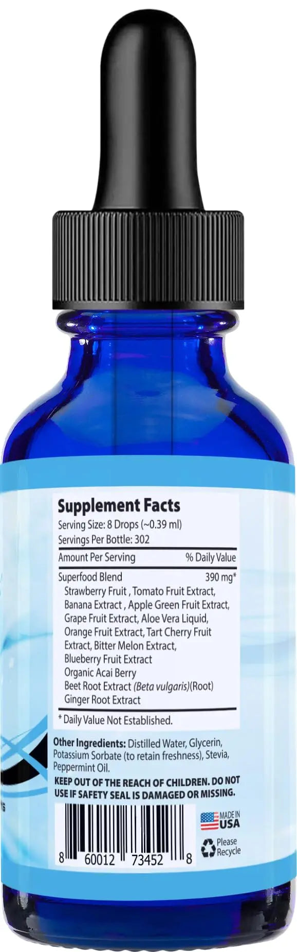 Absonutrix Superfood Extract 390 mg, 4 Oz Liquid, 302 Servings, Made in USA, Quick Absorption, Quality Potent Ingredients, Non-GMO, GMP Certified, Cruelty-Free Products Absonutrixnz supplements