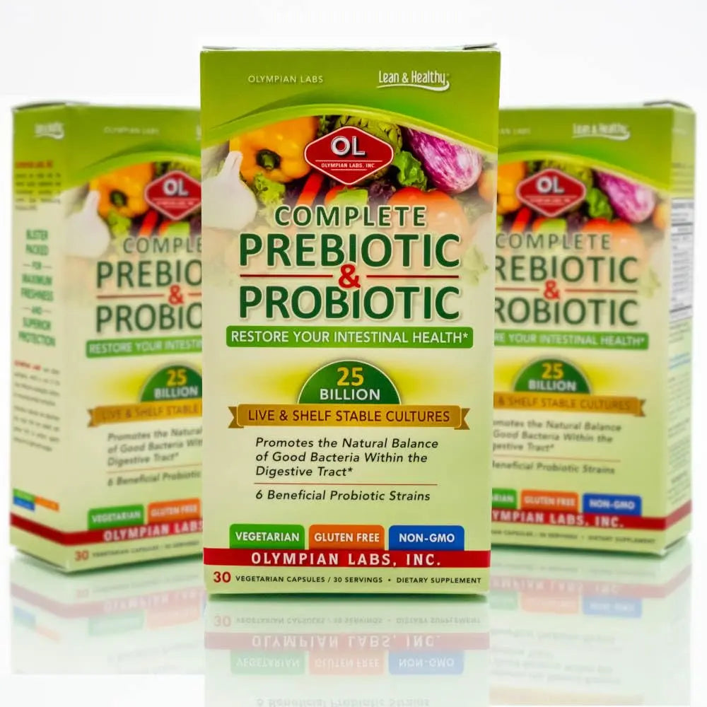 Olympian Labs Complete Prebiotic and Probiotic Supplement - 25 Billion Live Shelf Stable Cultures - 30 Vegetarian Capsules Olympian LabsAu supplements