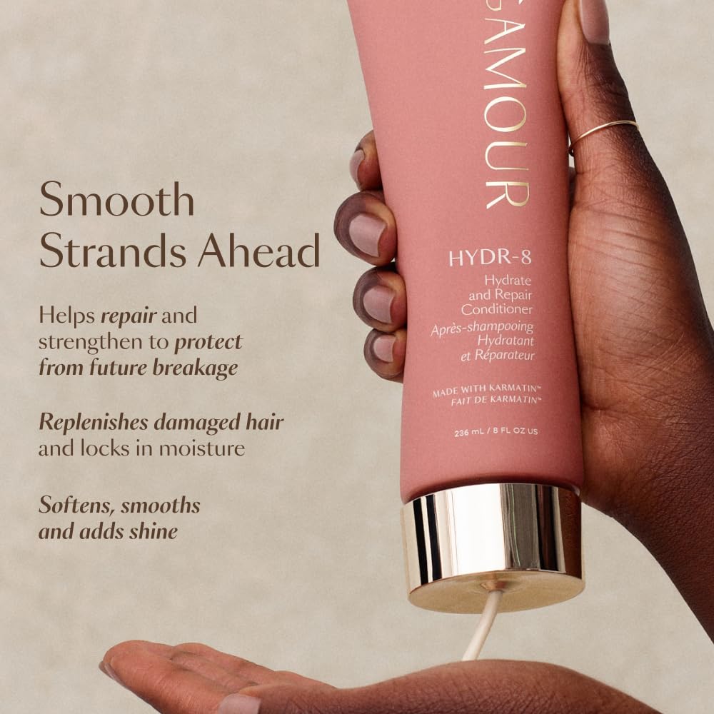 VEGAMOUR HYDR-8 Hydrate and Repair Shampoo and Conditioner Kit | Cleanses and Strengthens Dry, Damaged Hair with Amino Acids and Karmatin™ | Clean, Vegan, Cruelty-Free, Clinically Proven, Color Safe VEGAMOURAu supplements