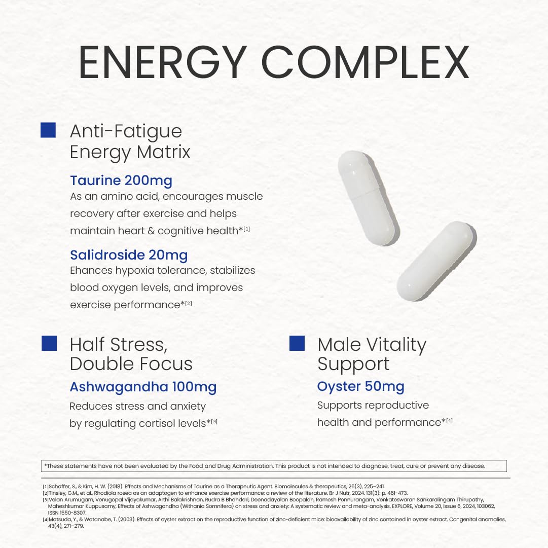 NEUMINA Men's Energy & Immune Complex, Energy Production, Fatigue Relief, Stress Support, Immune Health, Non-GMO, Made in USA, 90 Servings NEUMINAAu supplements