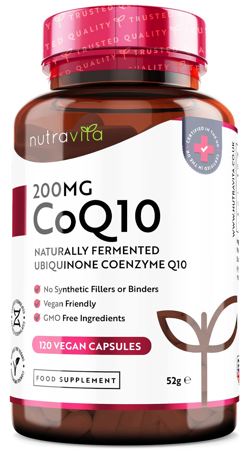 CoQ10 200mg - 120 Vegan Capsules of High Strength Co Enzyme Q10 (4 Months Supply) NutravitaUS supplements
