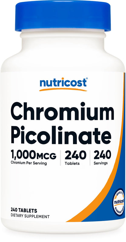 Nutricost Chromium 1000mcg, 240 Tablets - Gluten Free, Non-GMO NutricostUS supplements