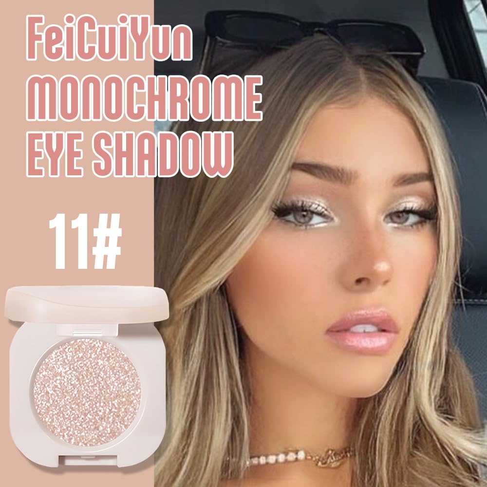 FeiCuiYun Glitter Shimmer Sparkle Eye Shadow Palette Makeup for Older Women, Pearl White Silver Glitter Shimmer Metallic Holographic Iridescent Cream Iridescent Single Monochrome Eyeshadow Makeup, 11 FeiCuiYunAu supplements