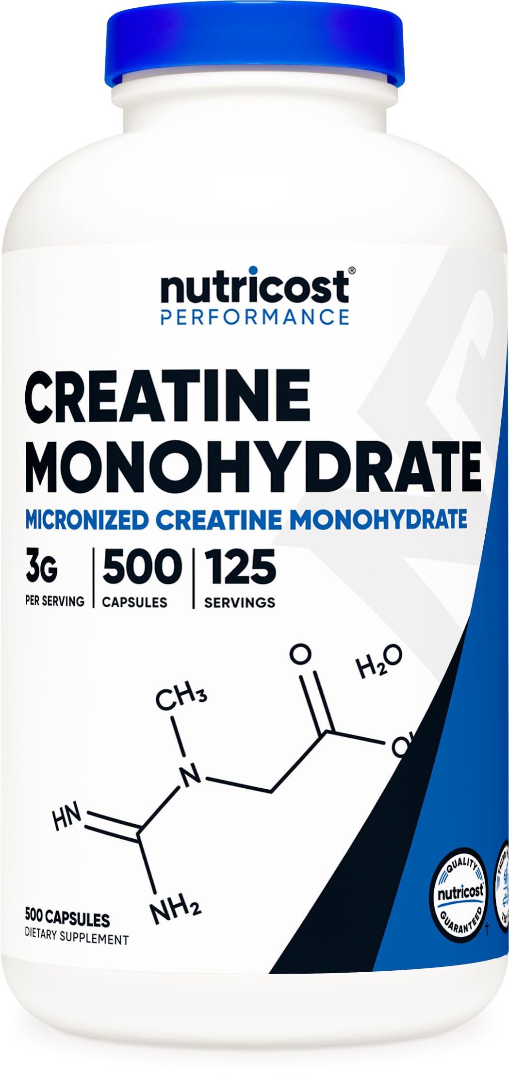 Nutricost Micronized Creatine Monohydrate 3,000mg 500 Capsules, 125 Servings NutricostUS supplements