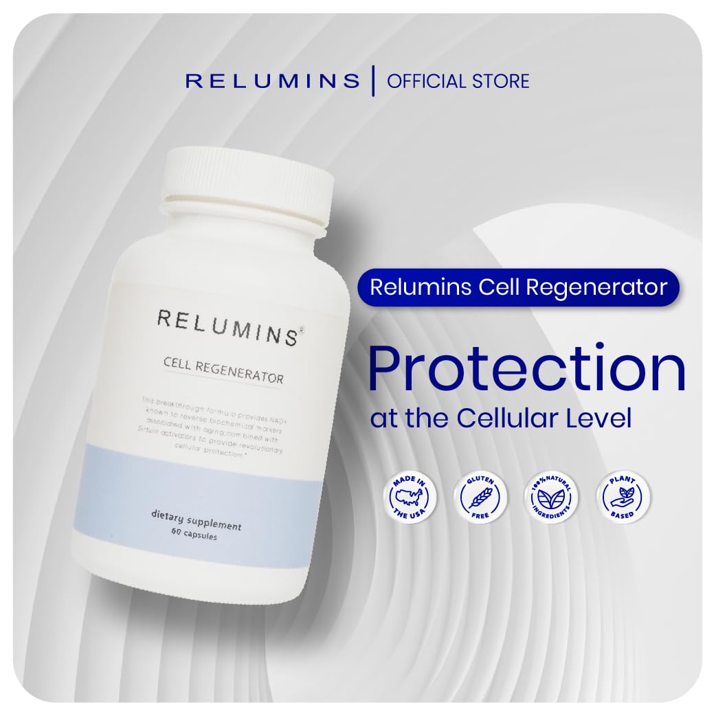 Relumins NAD+ Supplement with Nicotinamide Riboside, Resveratrol, Quercetin, Fisetin & Curcumin – Focus, Vitality, Energy, Balance & Daily Wellness Support – 60 Vegan Capsules ReluminsAu supplements