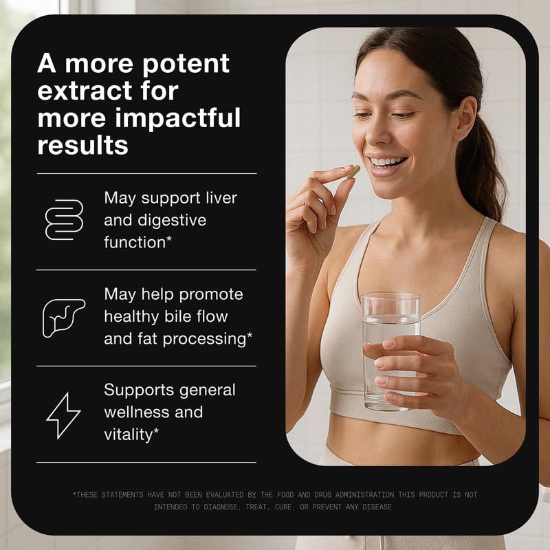 Toniiq Artichoke Extract 15:1 – with 5% Cynarin (60 mg) – 120 Vegan Capsules – Liver & Digestive Support - Lab Tested - Non-GMO ToniiqAu supplements