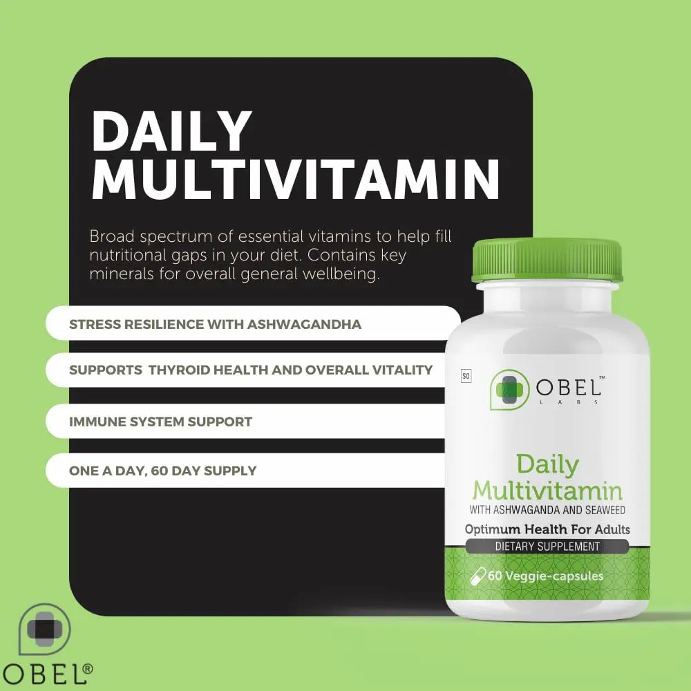 obel Daily Multivitamin | with Ashwaganda and Seaweed | Optimum Health for Adults obelAu supplements