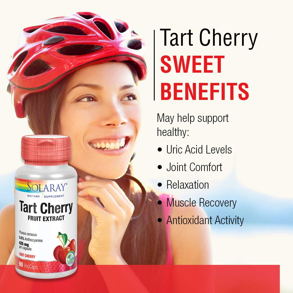 Solaray Tart Cherry Fruit Extract 850 mg - Tart Cherry Supplement with Antioxidants, Fruit Juice Extract with Flavonoids - 90 VegCaps SOLARAYAu supplements