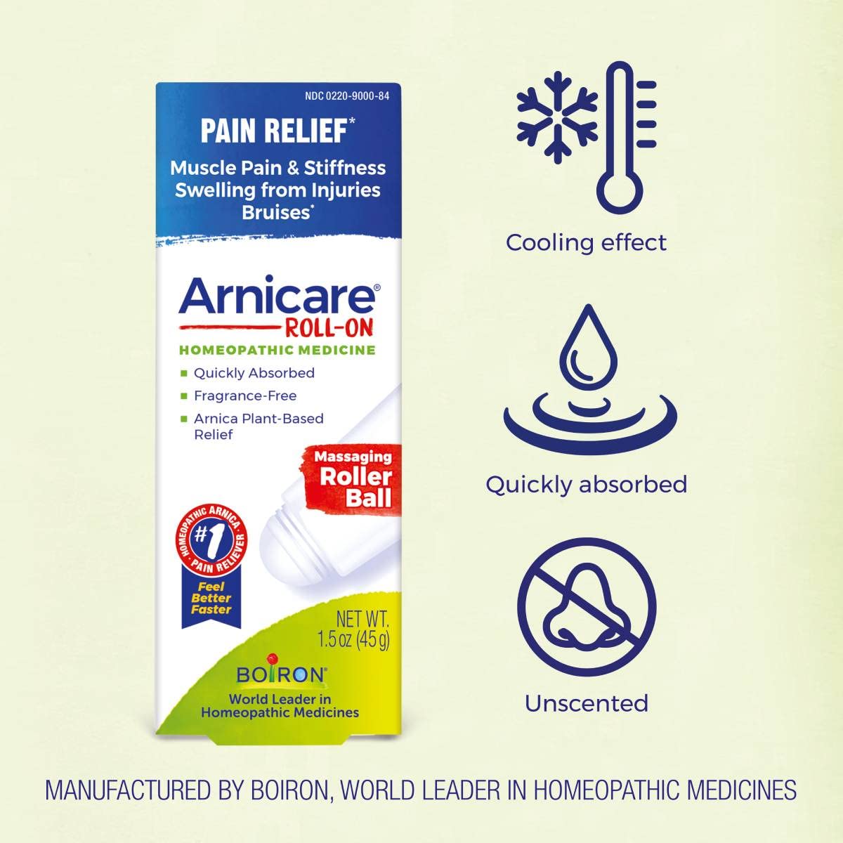 Boiron Arnicare Roll-on gel, for bruising, pain, stiffness, aches, Homeopathic Medicine for Pain Relief, 1.5 Ounce (Pack of 1) BoironAu supplements