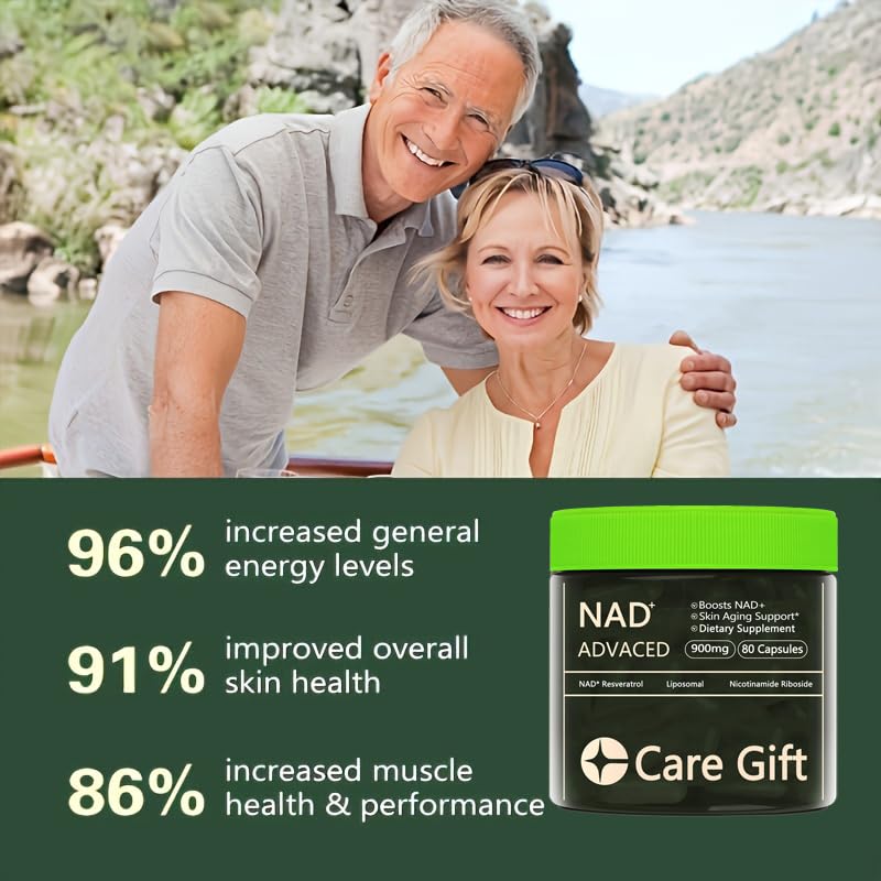 CARE GIFT NAD Supplement, NAD Nicotinamide Riboside Resveratrol 900mg - Liposomal NAD Supplements for Women & Men,NMNH Supplement Alternative for Energy, Focus, Anti-Aging (1 Pack) CARE GIFTAu supplements