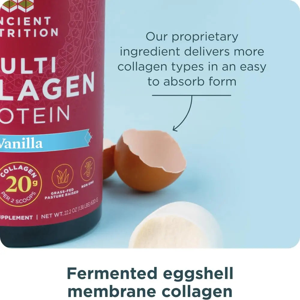 Ancient Nutrition Organic Supergreens Powder, Mango, 25 Servings + Multi Collagen Protein Powder, Vanilla, 60 Servings Ancient Nutritionnz supplements