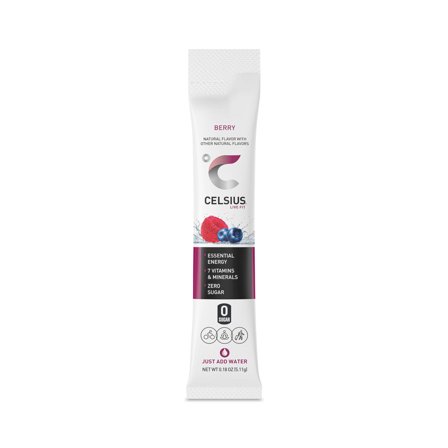 CELSIUS On-the-Go Powder Stick Packs, Zero Sugar (14 Sticks per Pack), Berry, 2.5 Ounce CELSIUSUS supplements