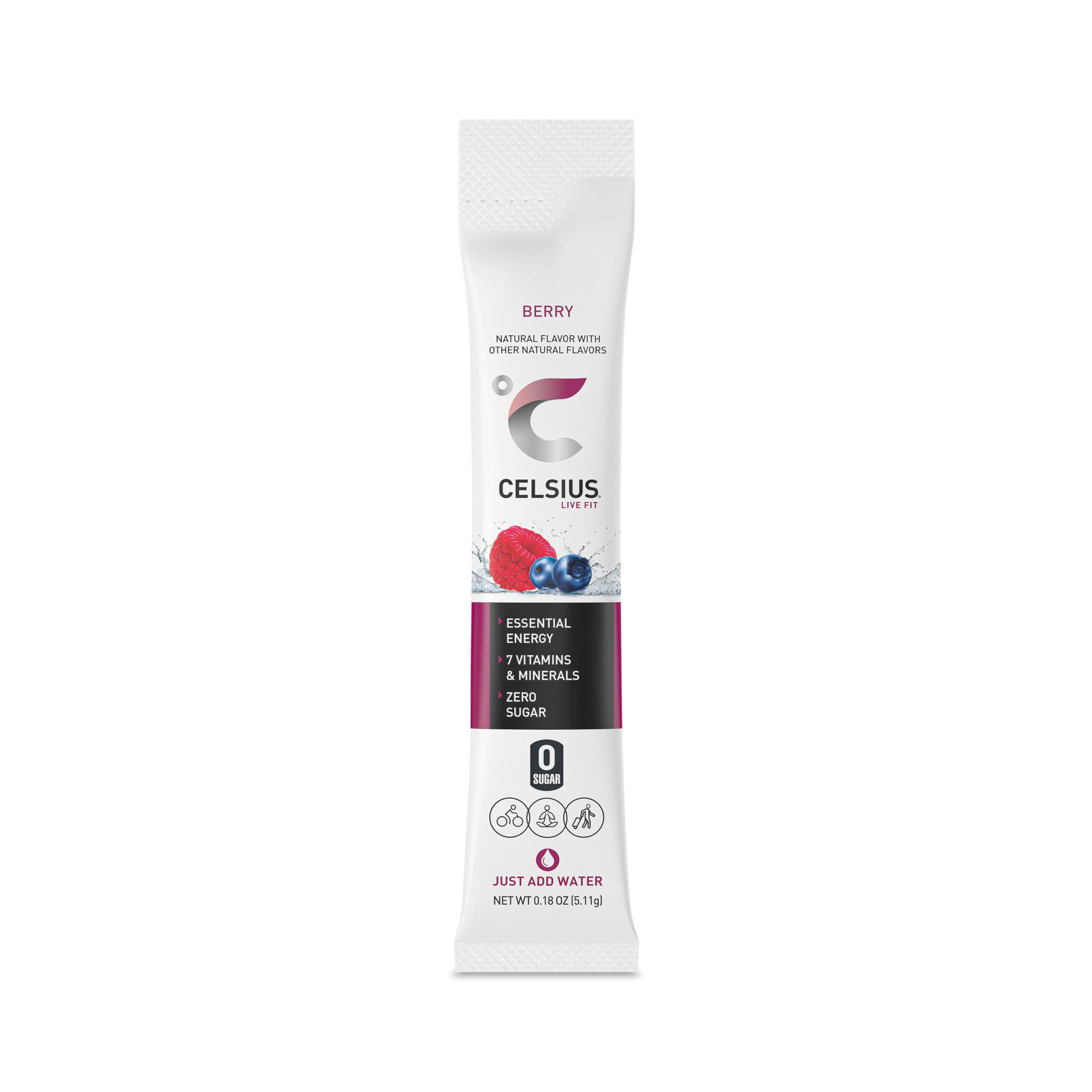 CELSIUS On-the-Go Powder Stick Packs, Zero Sugar (14 Sticks per Pack), Berry, 2.5 Ounce CELSIUSUS supplements