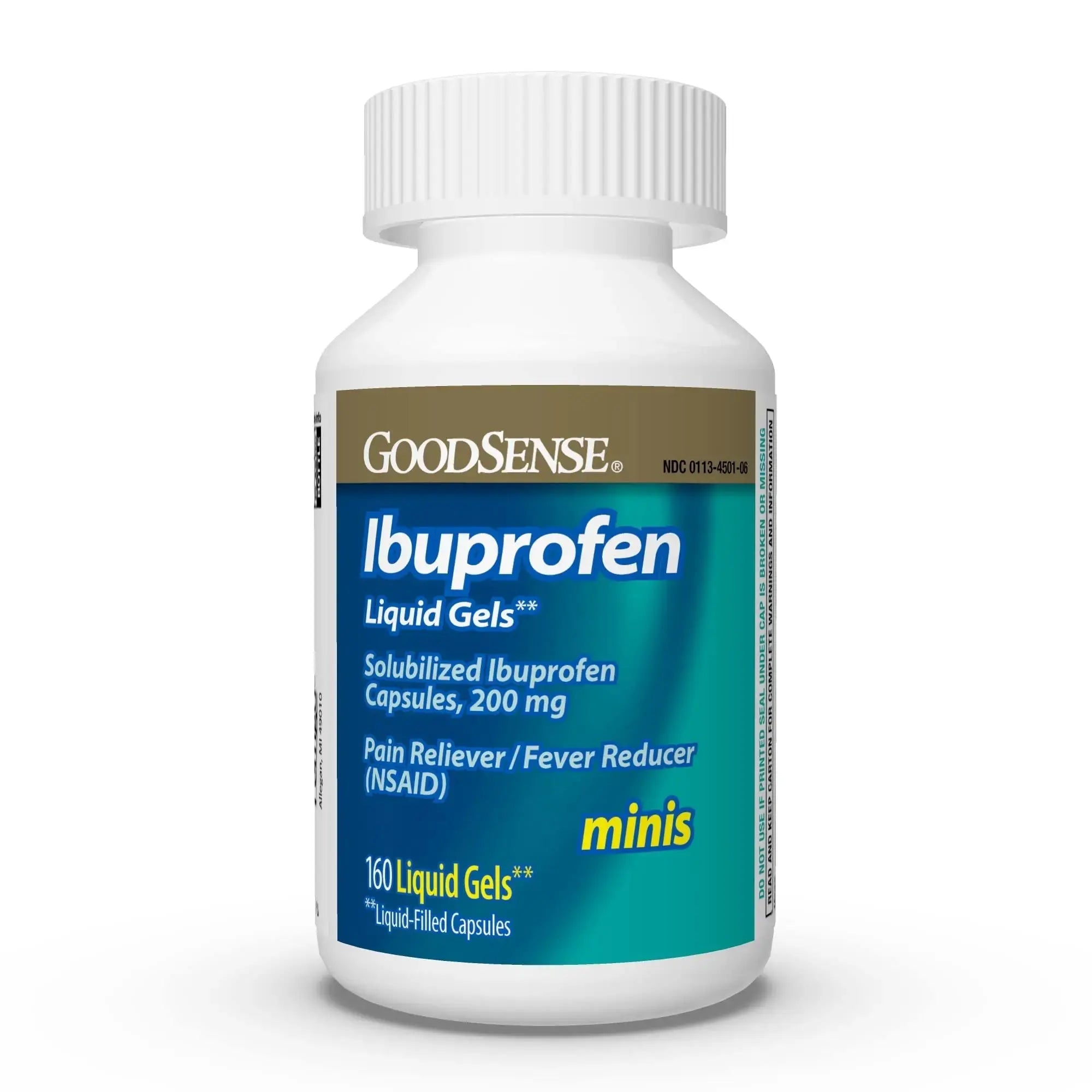GoodSense Ibuprofen Mini Liquid-Gels, 200 mg, Liquid-Filled Capsules, Pain Reliever and Fever Reducer, 160 Count GoodSenseAu supplements