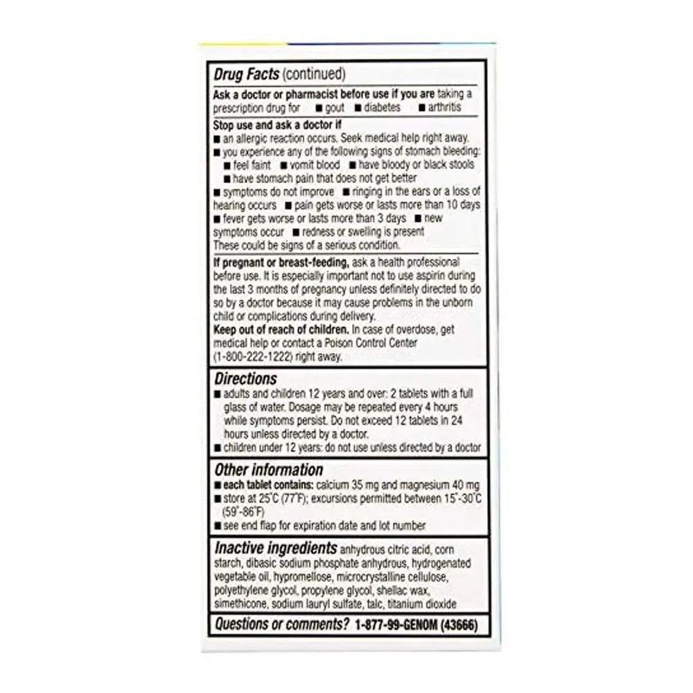 Bufferin Buffered Aspirin (NSAID) Coated Tablets Pain Reliever/Fever Reducer 130 ea (Pack of 3) BufferinAu supplements