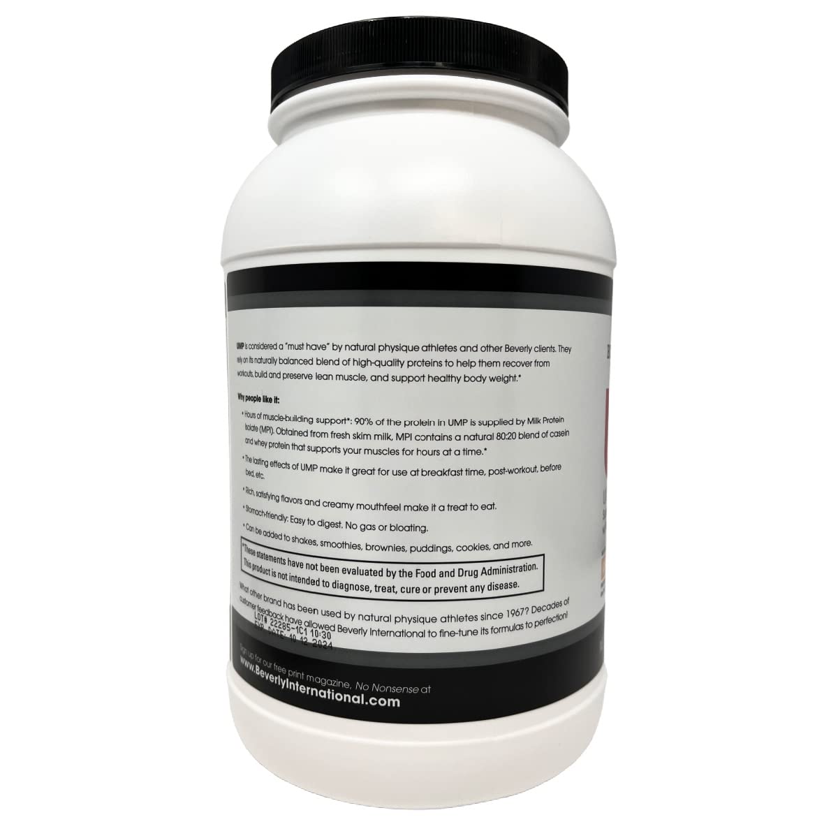Beverly International UMP Protein Powder, Graham Cracker. Unique Whey-Casein Ratio Beverly InternationalUS supplements