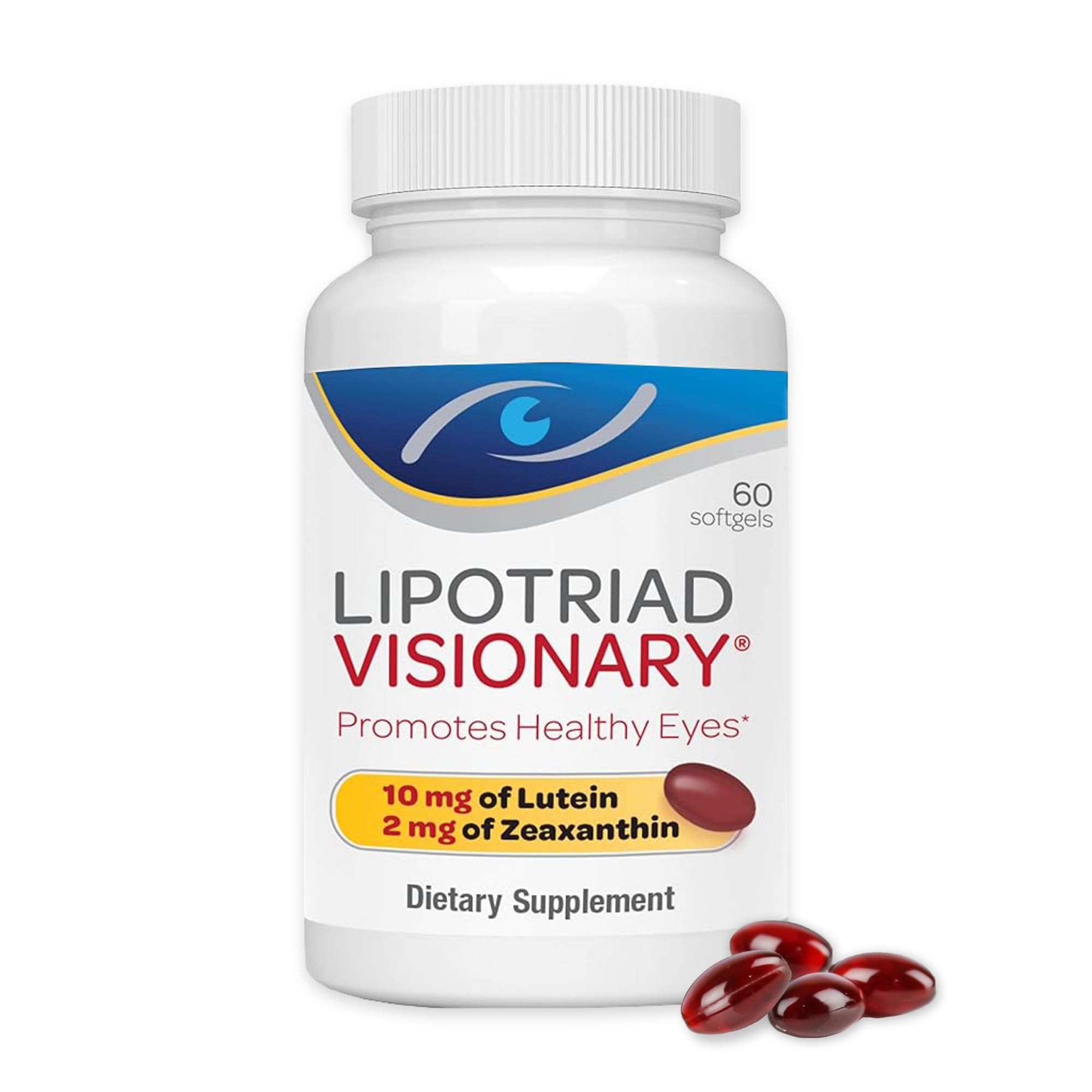 Lipotriad Visionary Eye Vitamins – 60 Capsules – Lutein and Zeaxanthin Supplements with Other AREDS 2® Ingredients to Support Eye Health LipotriadAu supplements