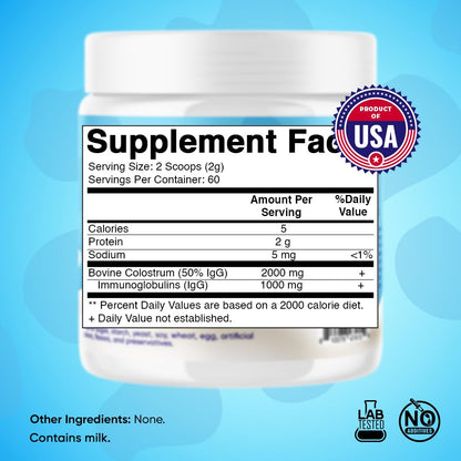 Vitamatic Bovine Colostrum Powder - 50% Highest IgG - Supplement for Gut Health VitamaticUS supplements
