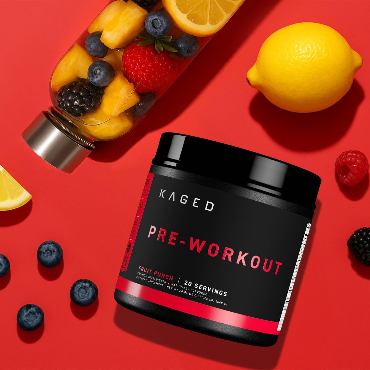 Kaged Stimulant Free Pre Workout Powder | Fruit Punch | Pre-Kaged | Formulated with Creatine, Beta Alanine | No Jitters | 20 Servings KagedUS supplements